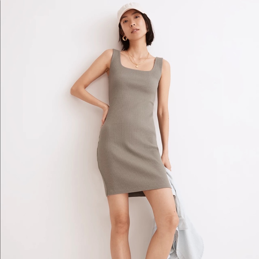 NWT - Madewell Ribbed Knit Bodycon Mini Dress- Sz Medium - Distant Grove